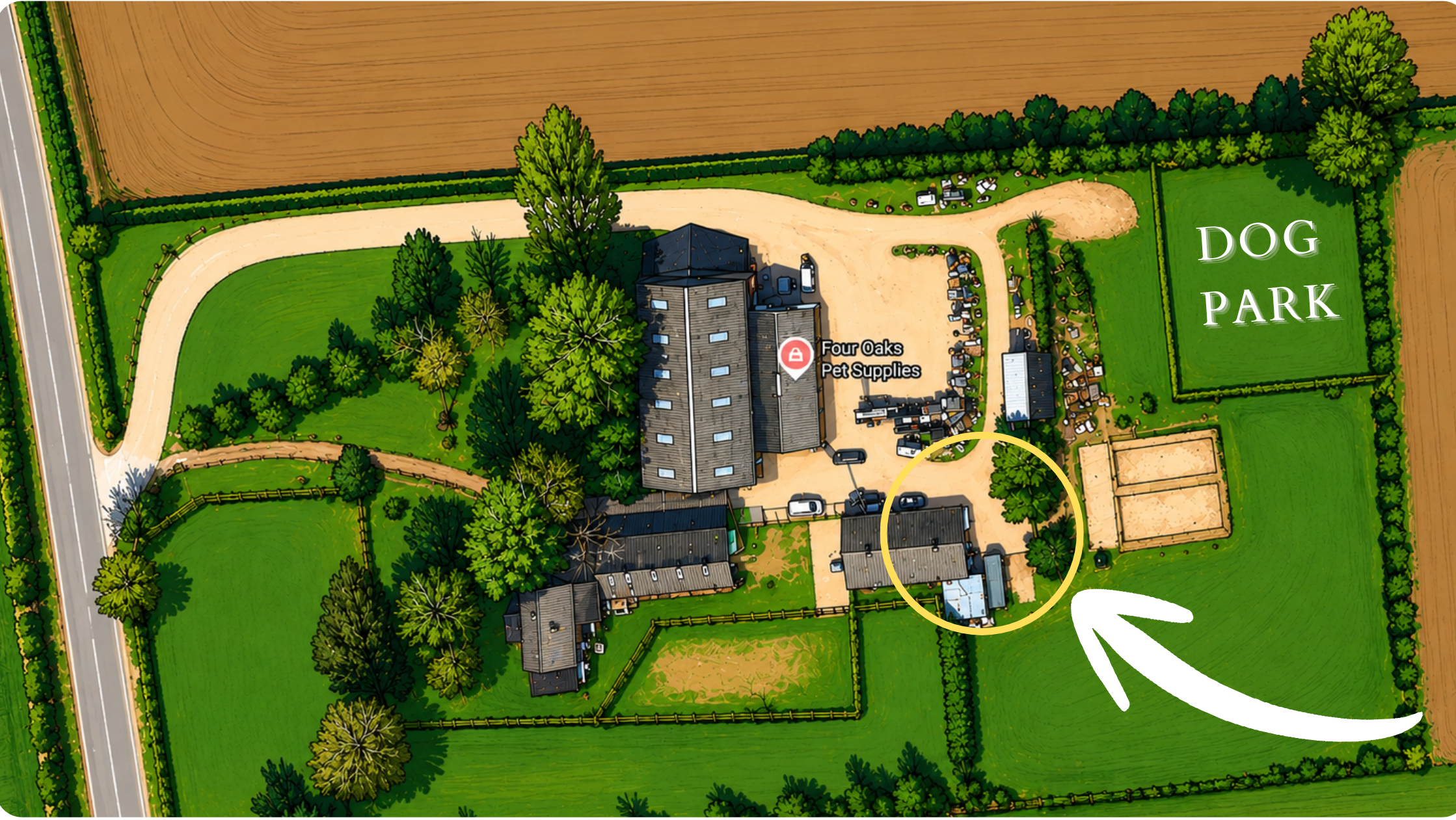 Site Map for Four Oaks Farm
